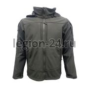 Куртка-ветровка тактика, (черная/софтшел)